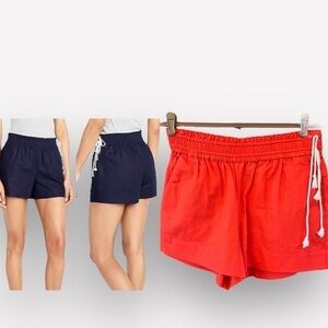 🇪🇸🐠 NWT J. Crew XS Coral Linen Pull-On Shorts Tassel | Coastal Resort Nautical